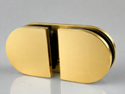 Fixed Bracket - Round 180 Degree Glass to Glass - PVD Gold